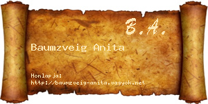 Baumzveig Anita névjegykártya
